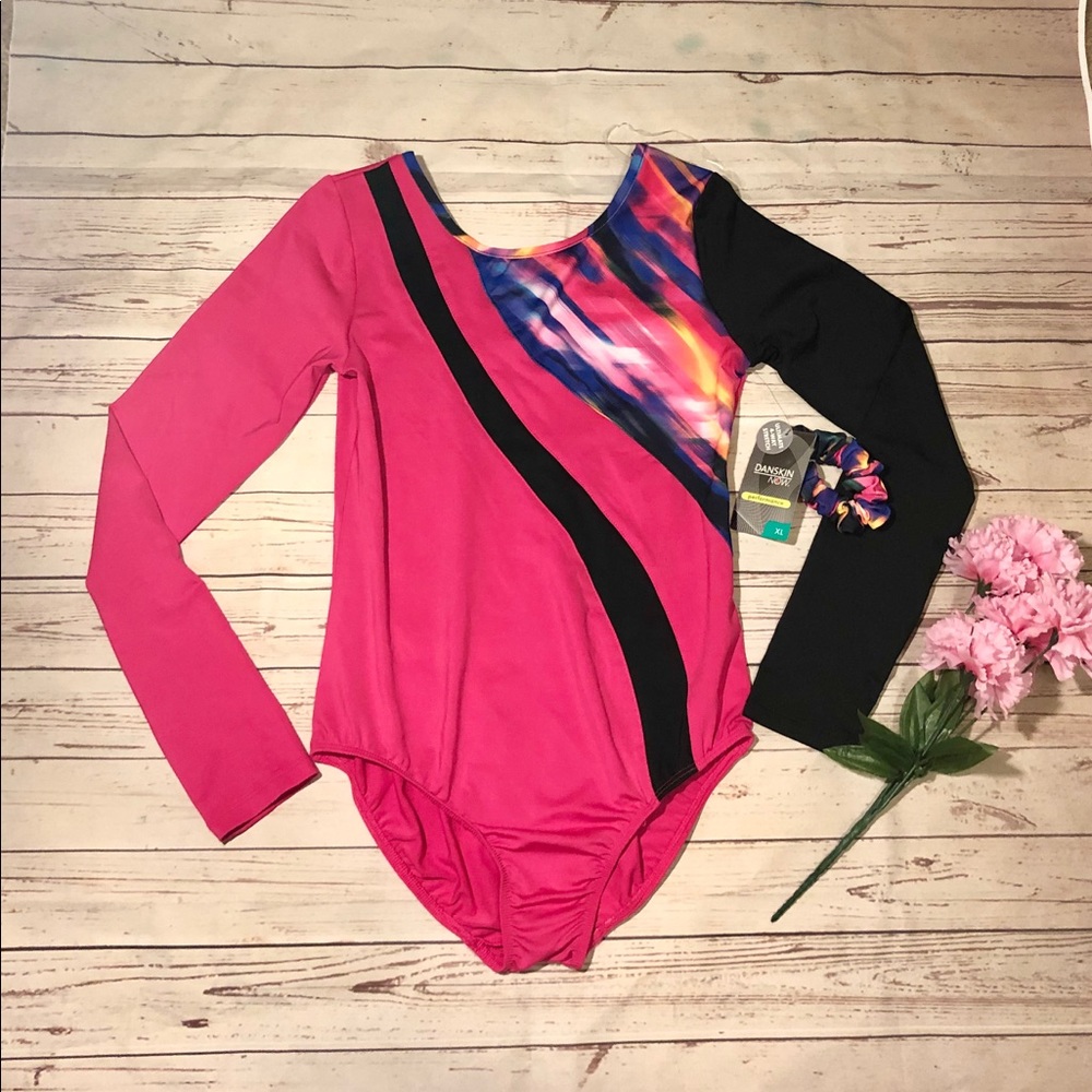 Danskin Now Youth Girls Leotard Gymnastics Pink